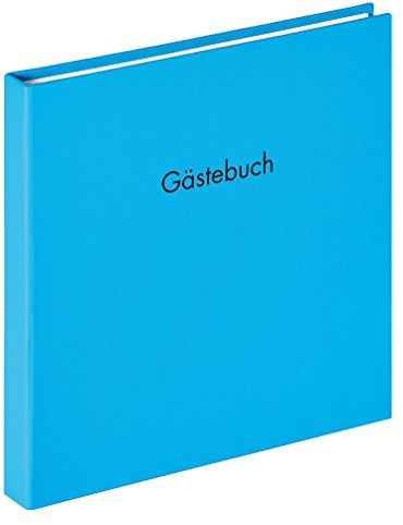 walther design Gästebuch oceanblau 26 x 25 cm mit Prägung und Spiralbindung, Fun GB-206-U