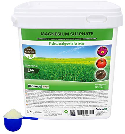 Nortembio Agro Natürliches Magnesiumsulfat 5 Kg. Universeller Dünger. Förderung des Wachstums der Kulturpflanzen, Gärten und Zimmerpflanzen.
