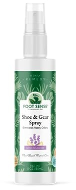 FOOT SENSE All Natural Shoe and Gear Spray - Foot & Shoe Odor Eliminator - Eliminates Odors Immediately Neutralizes Bad Odors. Natural Formula for Smelly Shoes & Stinky feet