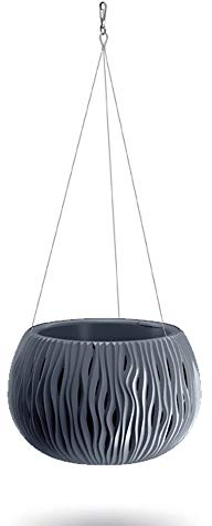 Prosperplast Sandy Bowl DSK290 Blumenampel Blumentopf Hängetopf inkl. Pflanztopf Ø 290mm 3,9L (Anthrazit)