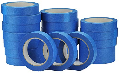 Blue Painters Clean Peel Masking Tape 25mm x 50M UV-Resistant Long Lasting for Indoor/Outdoor - (2 Rolls)