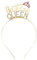 Oblique Unique® Haarreifen Birthday Queen mit Diamanten und Krone Haarreif für Geburtstag Mädchen Damen Frauen in Gold Pink aus Metall