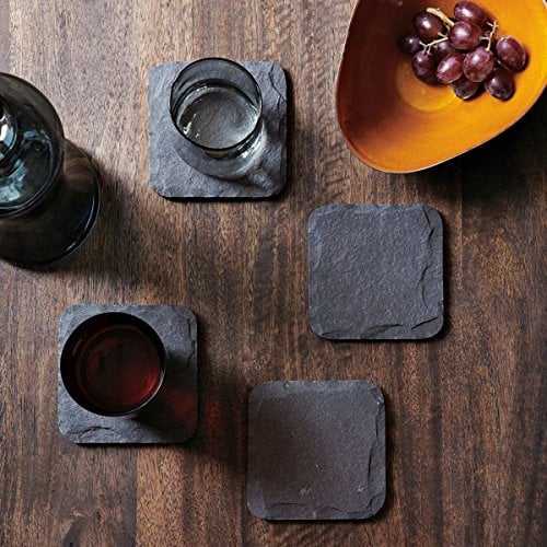 Coasters Place Mat Square Natural Slate Sets Coffee Table Drinks Bulk Sale 10cm (4 X Coasters)