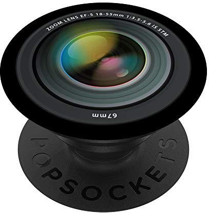 PopSockets Kamera Objektiv Linse Camera Lens PopSockets PopGrip: Ausziehbarer Sockel und Griff für Handys/Tablets mit Tauschbarem Top