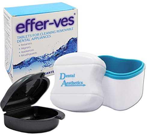 Effer-VES, Cleaning Bath & Retainer Case ~ Box of 32 Cleaning Tablets (Grey Case)