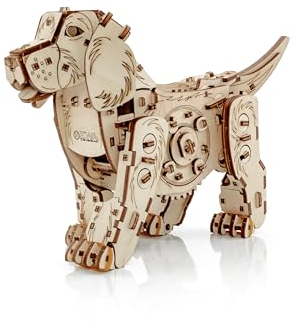 EWA Eco-Wood-Art - Chien mécanique - Puzzle 3D mécanique en Bois - Puzzle pour Adultes et Adolescents - Assemblage sans Colle - 220 pièces