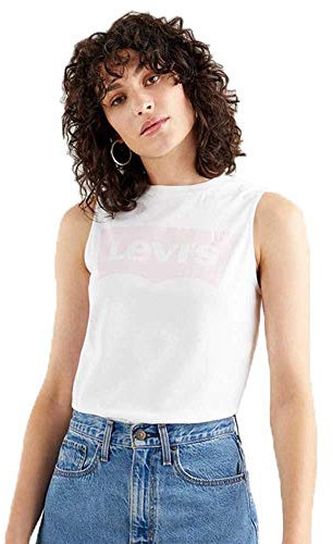 Levi's Graphic Band Tank Batwing Band Tank Whi, T-shirt Donna, Batwing Band Tank White +, L