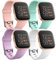 Ouwegaga Set di 4 cinturini di ricambio in silicone per Fitbit Versa/Fitbit Versa Lite Cinturino/Fitbit Versa 2 Cinturino Piccolo Rosa/Acqua/Lavanda/Bianco