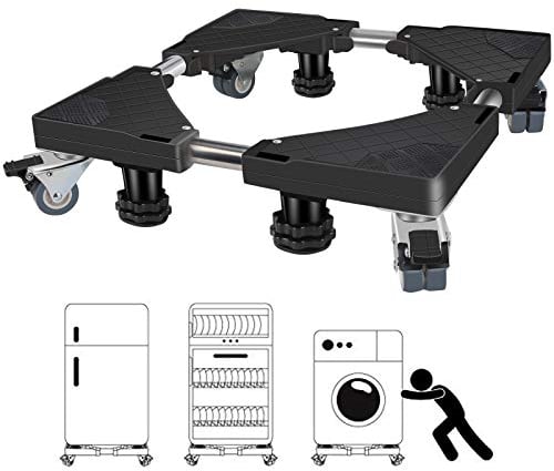 Winzwon Waschmaschinen Untergestell, Bärenlast 220 kg Waschmaschine Sockel Verstellbare Sockel für Kühlschrank Waschmaschine Trockner und Gefrierschrank(Einstellbare Breite 41,5-65,5 cm Höhe 10-12 cm)