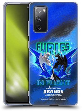 Head Case Designs Offiziell Offizielle How to Train Your Dragon Toothless Und Light Fury Flight III Night Und Light Soft Gel Handyhülle Hülle kompatibel mit Samsung Galaxy S20 FE / 5G