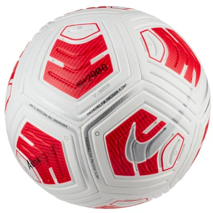 Nike, Strike Team 290G, Fußball, Weiß/Hell Purpurrot/Silber, 5, Unisex Adult.