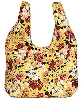 Becksöndergaard Jacquard Shopper Tote Yellow/Geld - Damen Schultertasche aus Baumwolle - Blumenmuster - 33 x 33 cm