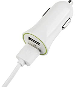 MUTTO Chargeur Rapide Allume-Cigare de Voiture 5 V/2 A avec 2 Ports USB de Charge Rapide pour Tout Type de Gadgets et Smartphones Blanc MUCC001