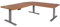 Mendler Eck-Schreibtisch HWC-D40, Computertisch elektrisch höhenverstellbar 178x178cm 84kg MVG - braun Struktur, grau