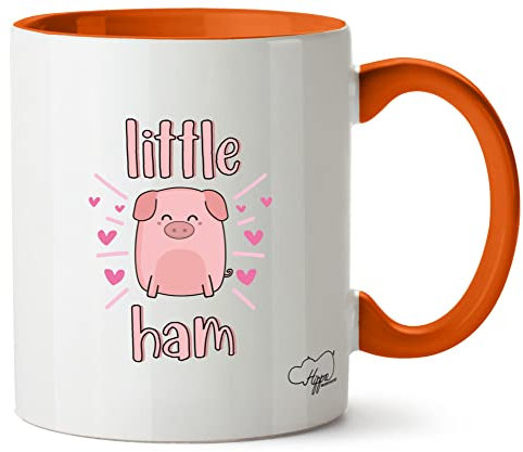 Hippowarehouse Little ham - Pig Printed Mug Various Colour Options Ceramic Cup Kitchenware 11oz