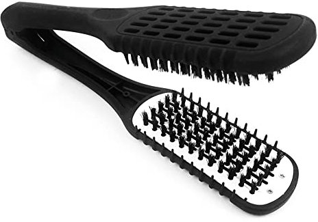 Aethland Boar Bristles Clamp Hair Brush, Double Sided Brush Hair Straightening Comb, Hair Detangler Brush Hair Styling Tool