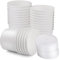 Lot de 25 tasses à soupe jetables de 12 oz avec couvercle, gobelets en carton avec couvercle, gobelets en papier à glace, micro-ondes et aliments surgelés, rangement revêtement anti-fuite (blanc)