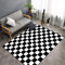 Mateju Moderne Tapis de Salon, Grand Tapis de Zone, Géométrie Damier Tapis de Couloir, Flanelle Tapis Antidérapants, 3D Tapis pour Salon Cuisine Chambre Décor (60x90cm,Noir Blanc)