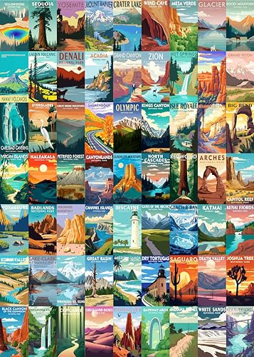 Nationalparks Puzzle für Erwachsene 1000 Teile, Reise-Poster Landschaftspuzzle inklusive Zion Yellowstone Yosemite, Natur Jigsaw Puzzles Landschaft Berglandschaft