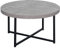 HOMCOM Table Basse Ronde Effet béton ciré en Bois et métal - Ø 80 x 45 cm - piètement croisé