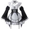 Jiumaocleu Rem and Ram Cosplay Kostüm, Voller Satz Maid Outfit Kurzer Rock Uniform Anzüge mit Zubehör, Party Karneval Mode Dress Up für Mädchen