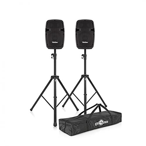 SUBZERO PA Speakers System Pair with Stands 8 Inch