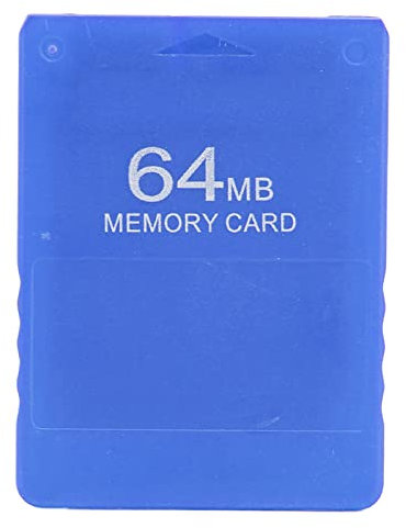 PS2 Memory Card 64MB High Speed Game Console External Data Storage Card for Playstation2 Standard and Slim Line Version All Game (Blue)