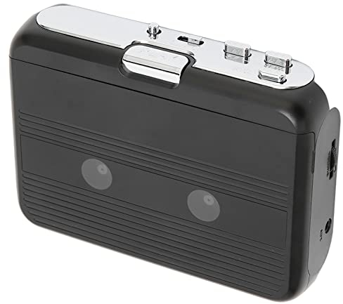 Kassettenspieler Kassettenspieler Abs Ton007B Bluetooth Kassettenspieler mit Kopfhörer Auto-Reverse-Funktion Stereo-Kassettenspieler (Schwarz)