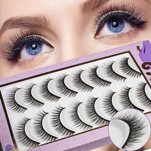 Extension ciglia finte 3D – 10 paia di ciglia finte individuali, look naturale, lunghezza 6 – 13 mm, ciglia naturali a D ricci