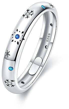 KUNSIR 925 Sterling Silber Liebesknoten Ring für Damen - Federring Schmuck Geschenk Mit Zirkonia - Gekreuzter Ring für Frauen, Größe R1