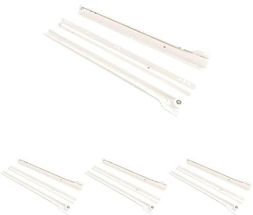 BLUM Schubladenauszug | Rollschubführung 300mm Teilauszug ; 1 Paar cremweiß (Packung mit 4)