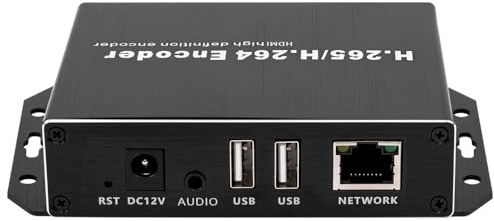 EXVIST H.265 1080P PoE HDMI Video Encoder/Decoder, Dual USB 2.0 für Webkamera, Video-Decoder für IP-Kamera, Compatible with ONV/HK, Live Broadcast für YouTube, Facebook, Wowza, Twitch