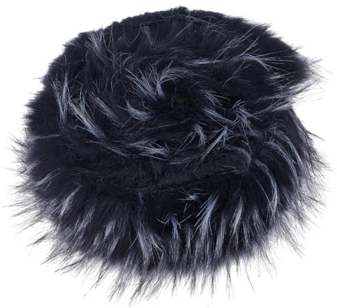 GORGECRAFT 13cm Breiter Künstlicher Fuchspelz-Kunstwollstoff 1.8m Lang Weihnachtlicher Zotteliger Synthetischer Plüsch-Flicken Flauschiger Flauschiger Pelz Nähen Zum Basteln Weihnachtsmann Schwarz