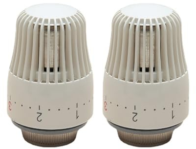 BYUTFA 2 Stück Heizkörper-Thermostatventile, nur Kopf, Heizkörper-Temperaturreglerknopf, Ersatz-Thermostat-Heizkörperventile