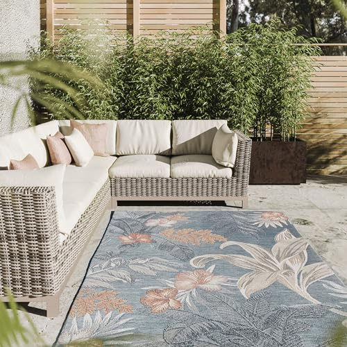 Interiyou Outdoor Teppich Wetterfest Florenz - 160x230 cm Multicolor - Wasserfest für Balkon, Terrasse, Garten - Outdoorteppich passend auch für Wohnzimmer, Schlafzimmer und Küche - Aussenteppich