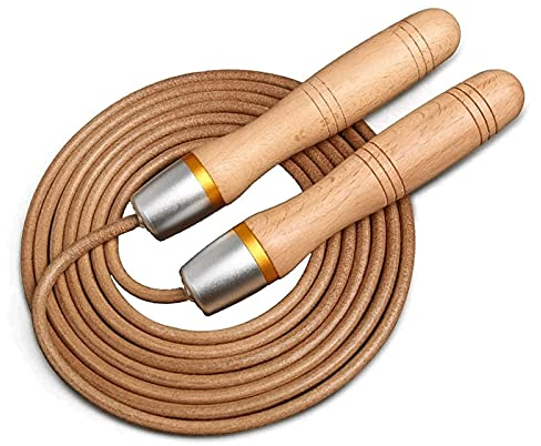 MOCHAMIK Leder-Springseil, verstellbares Springseil für Geschwindigkeit, leises Training, Cardio-Crossfit, Fitness-Workout, drinnen und draußen, für Anfänger, Kinder, Männer und Frauen