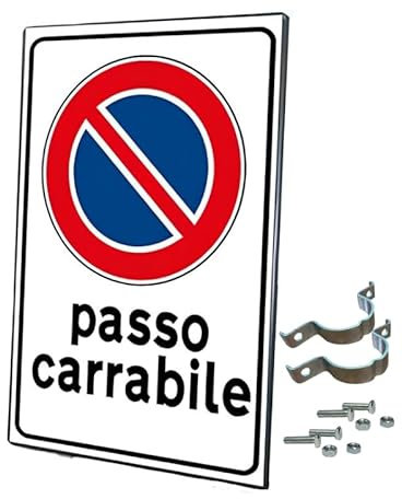 Divieto di sosta, Passo carrabile, cartello stradale, per uso esterno, resistente alle intemperie, in ferro, 40x60 cm, insegna stradale, proprietà privata, negozio, ristorante, parcheggio