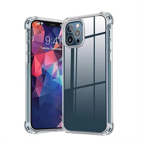 Technovate Clear Case for iPhone, Shockproof Military-Grade Drop Protection, Soft TPU Gel Protective & Anti-Scratch Transparent Cover Non Yellowing Clear Phone Bumper Case for iPhone 12 Mini
