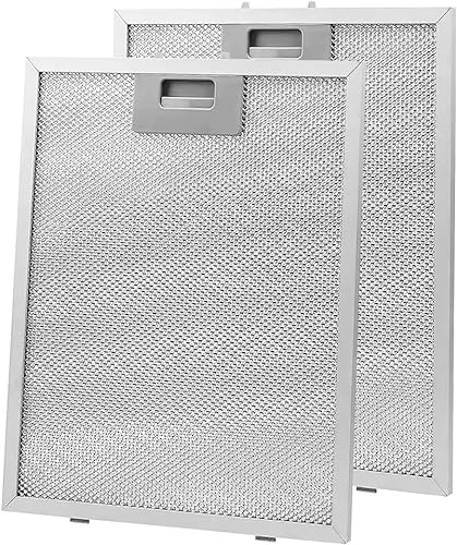 DAJASD Cooker Hood Metal Grease Filter, 2Pack 320 x 260 x 9mm Aluminum Range Hood Metal Mesh Filters, Replacement Metal Grease Filter for Cooker Hood/Extractor Fans Vent - Silver