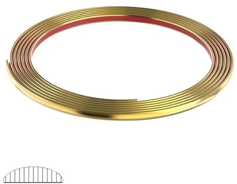 5M Moulure Décorative Autoadhésive Bord de Papier Peint Carrelage Miroir Mur Plafond Armoire Baguette de Finition PVC Bandes de Calfeutrage Bande Décoration Murale,8mm Doré