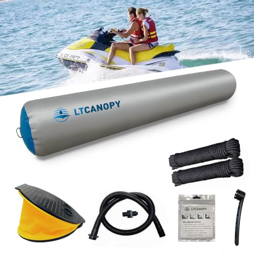 LTCANOPY Defensa para botes inflables de alto rendimiento, parachoques para embarcaciones, yates, barcos de vela, defensa para barcos equipados con cuerda de nailon doble trenzado de 10 m, bomba de
