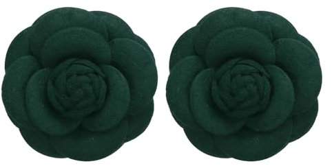 PATIKIL Épingle en Tissu de Camélia, 2 Pièces Broche de Fleur Artificielle Broches pour Femmes Filles Décoration de Fête de Mariage en Tissu Accessoires de Bijoux Cadeau, Vert Foncé