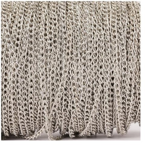 Rockreyoa Kabel Gliederkette DIY Chain Kettenband Schmuckkette Kette Meterware Gliederkette Verdrehte Ketten Panzerketten für Halsketten, Armbänder, Schmuck Zubehör Weiß K 3.5mm*6m