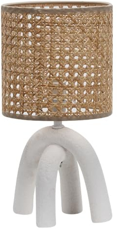 Luxus Tischlampe Madrid - Grau - Blocks - H32xØ17 - Armatur E14 - Keramik - Schlafzimmer - Wohnzimmer - Schreibtischlampe