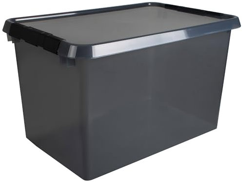 Sunware 88002420 - Aufbewahrungsbox the comfort-line 62 L, grau transparent, Ordnungsbox mit Deckel