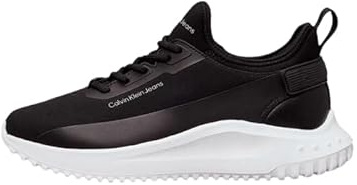Calvin Klein Damen Eva Runner Sock Mix Schuhe, Schwarz/Hellweiß, 38 EU