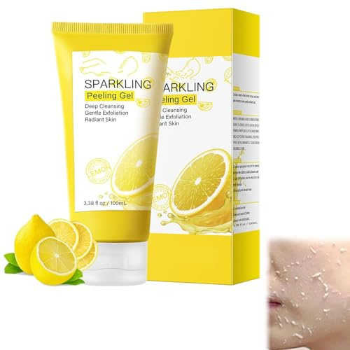 Natürliches Zitrone Peeling Gel,Zitronen Gesicht Reinigung Peeling,Peeling-Gel für das Gesicht,Peeling Für Gesicht Tiefenreinigung,Zitronen Brightening Exfoliating Peeling Gel,Peeling Gel Damen,100 ml