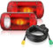 MAMIZO LED Rückleuchten Set für Anhänger, Rücklicht Anhänger Beleuchtung 13 polig, 12V Anhängerbeleuchtung Rücklichter mit 6 Funktionen, 2 * 5.5m Kabelsatz und E-Geprüfte