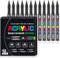 Acrylstifte für Steine Wasserfest, 1-5mm Pinsel Acrylmarker, Acrylic Marker Set für Holz, Leinwand, Stein, Keramik, Glas, Stoff, Acrylstifte Paint Marker für Ostern und Weihnachten (12 Schwarz)