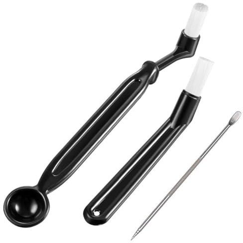 Coffee Machine Cleaning Brush, Nylon Espresso Machine Brush Coffee Cleaning Tool Set with Spoon for Espresso Machine Group Head, Pack of 3